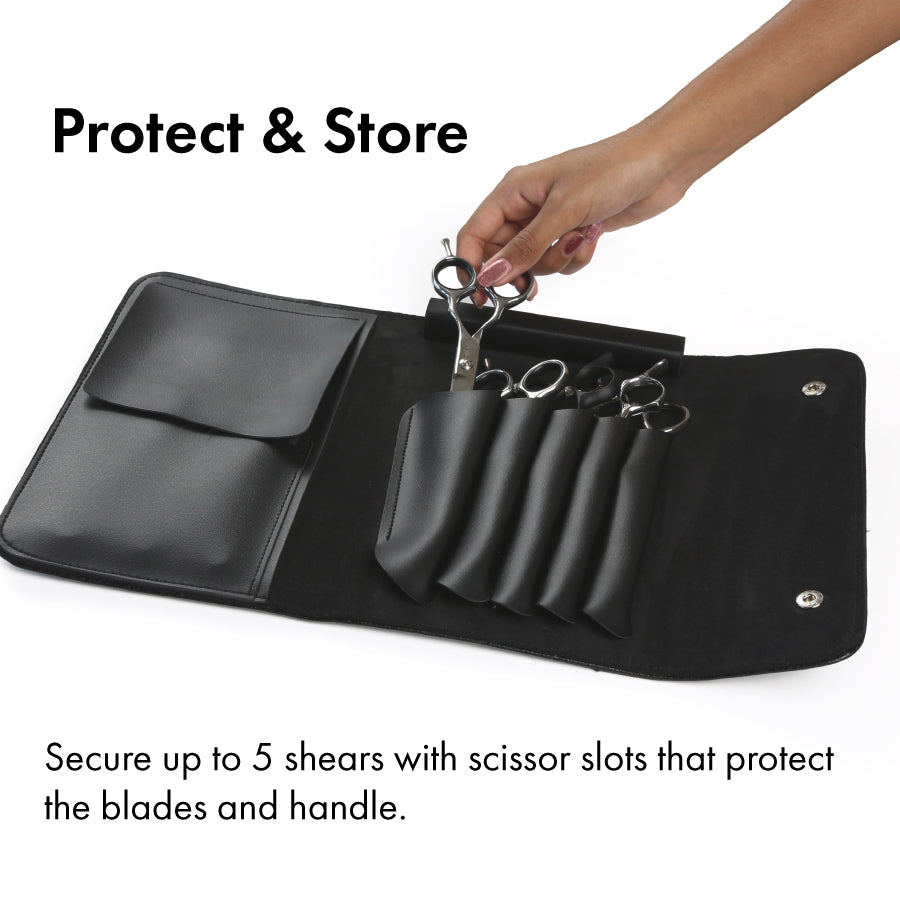 Professional Hair Shears Case – Leatherette Storage for Barber & Salon Scissors