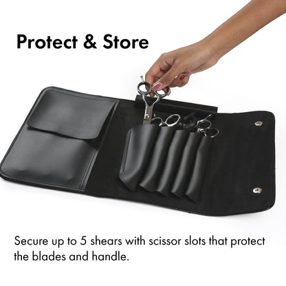 Professional Hair Shears Case – Leatherette Storage for Barber & Salon Scissors